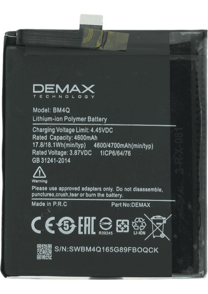 Demax Xiaomi Mi 13 Ultra Güçlendirilmiş Batarya BM4Q