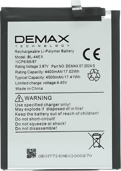 Demax Infinix Zero 20 Güçlendirilmiş Batarya BL-44EX