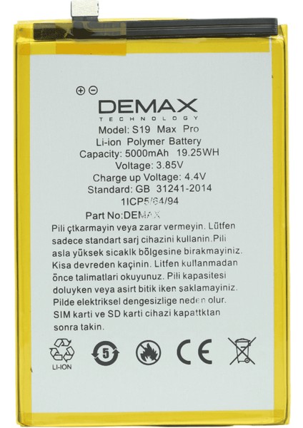 Demax Reeder S19 Max Pro Güçlendirilmiş Batarya S19MAXPRO