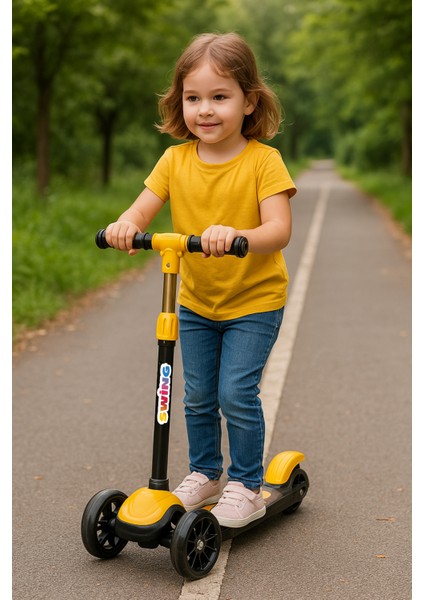 Swing Işıklı 3 Tekerlekli Scooter Sarı