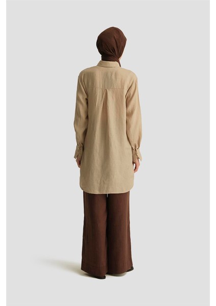 Keten Tunik 25YD4231-1 Bej indirimleri