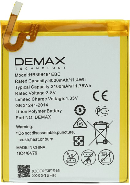 Demax Huawei Gr5 Güçlendirilmiş Batarya HB396481EBC