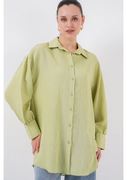 Çizgili Uzun Gömlek Tunik 5963 - E.yeşil modelleri