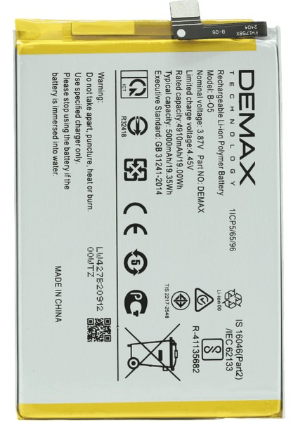 Demax Vivo Y11S Güçlendirilmiş Batarya B-05