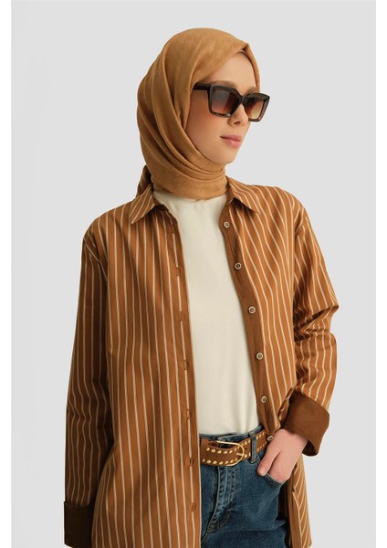 Çizgili Tunik ORTD9438 Mocha fiyatları