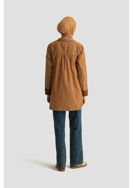 Çizgili Tunik ORTD9438 Mocha fırsatları