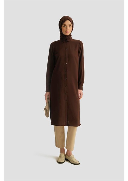 A Logolu Tunik 25YH411 Acı Kahve