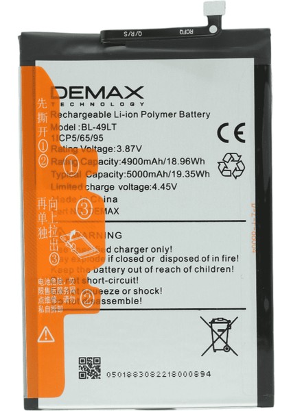 Demax Tecno Camon 19 Neo Güçlendirilmiş Batarya BL-49LT