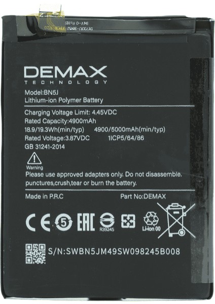 Demax Xiaomi Poco X5 5g Güçlendirilmiş Batarya BN5J