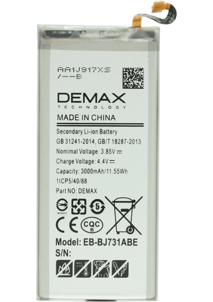 Demax Samsung Galaxy C8 Güçlendirilmiş Batarya EB-BJ731ABE
