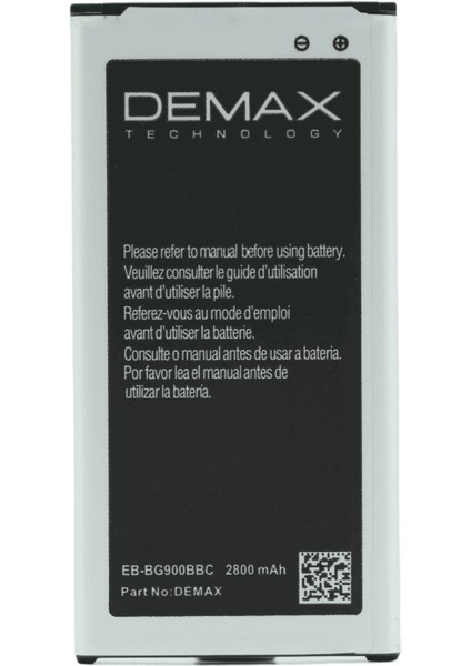 Demax Samsung Galaxy S5 Güçlendirilmiş Batarya EB-BG900BBC