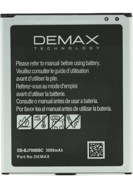 Demax Samsung Galaxy J7 Güçlendirilmiş Batarya EB-BJ700BBC