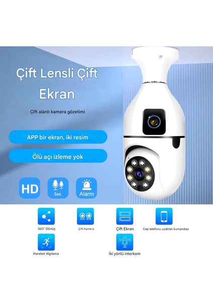 4mp Ip 1080P Çift Kameralı Ev Güvenlik Kamerası Ip 1080P Cmr-40 Türkçe Uygulamalı