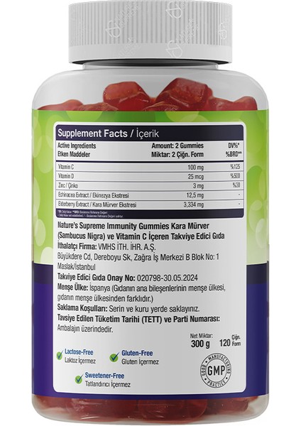 Immunity Gummies 120 Çiğnenebilir Form