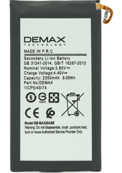 Demax Samsung Galaxy A320 2017 Güçlendirilmiş Batarya EB-BA320ABE