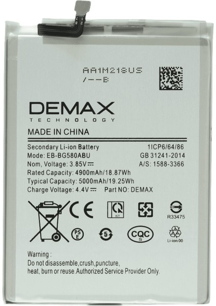Demax Samsung Galaxy A04S Güçlendirilmiş Batarya EB-BG580ABU