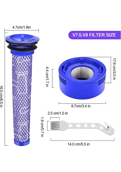V7 V8 Elektrikli Süpürge Aksesuarları Için 2x Yedek Filtre Seti Kiti, Parça Numarası 965661-01 967478-01'I Değiştirir (Yurt Dışından) fırsatları