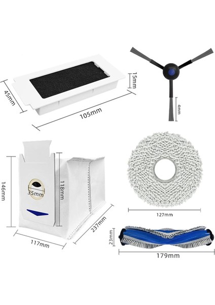T30 Pro Omnı / Max DDX14 Ana Yan Fırça Hepa Filtre Paspas Bezi Için 2 Set (Yurt Dışından) fiyatları