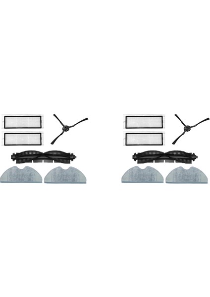 12X Rulo Fırça Yan Hepa Filtre Paspas Bezi Qihoo 360 S7 Pro Robotik Süpürge Yedek Parça Aksesuarları Için (Yurt Dışından)