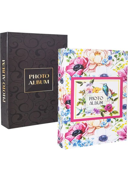 400'LÜK 10 x 15 cm Fotoğraf Albümü Çiçek ve Retro Kapaklı