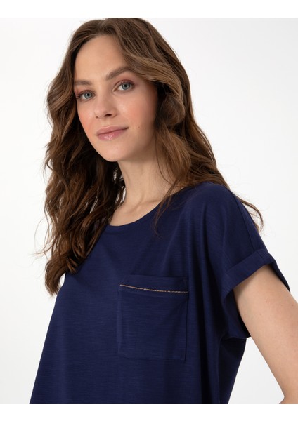 Kadın Lacivert Regular Fit Tişört 50301440-VR033 fiyatları