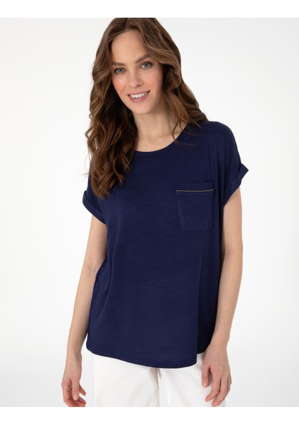 Kadın Lacivert Regular Fit Tişört 50301440-VR033 modelleri