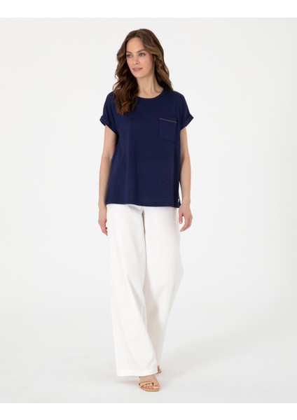 Kadın Lacivert Regular Fit Tişört 50301440-VR033 fırsatları