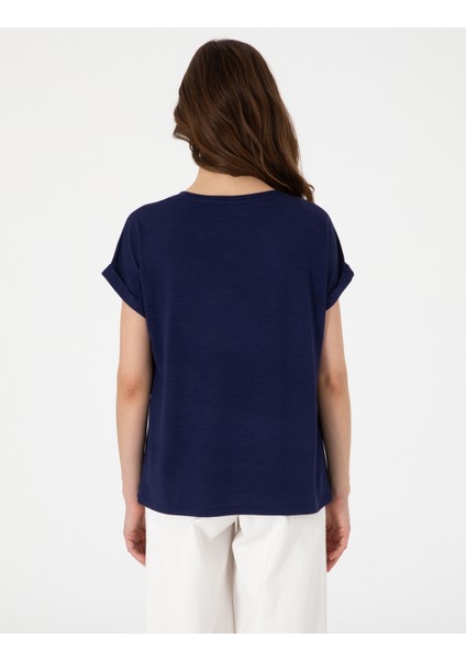 Kadın Lacivert Regular Fit Tişört 50301440-VR033 indirimleri
