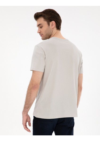 Erkek Taş %100 Pamuk Slim Fit Bisiklet Yaka Basic Tişört 50306980-VR049 indirimleri