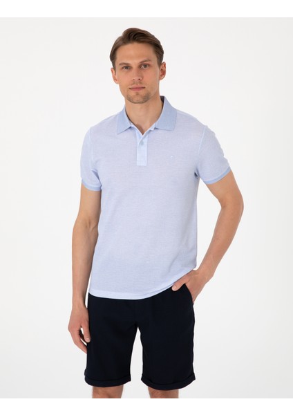 Erkek Açık Mavi Slim Fit Tişört 50306060-VR003