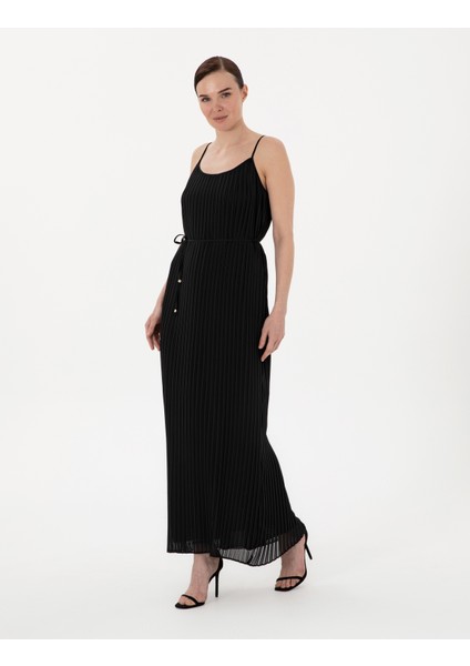 Kadın Siyah Regular Fit Dokuma Elbise 50301053-VR046