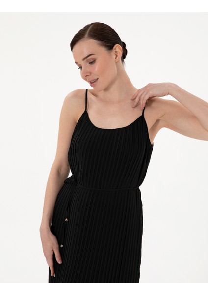 Kadın Siyah Regular Fit Dokuma Elbise 50301053-VR046 fiyatları