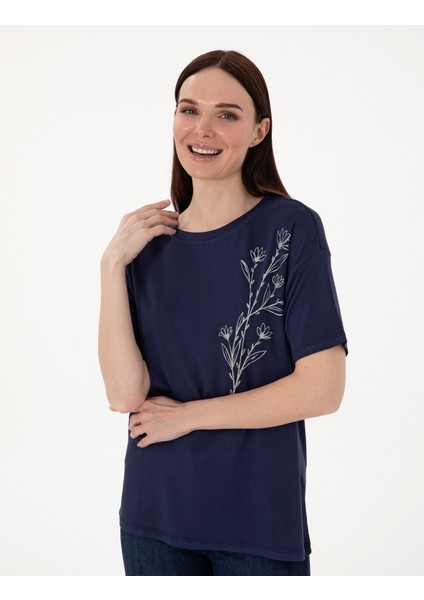 Kadın Lacivert Comfort Fit Tişört 50307296-VR033 modelleri