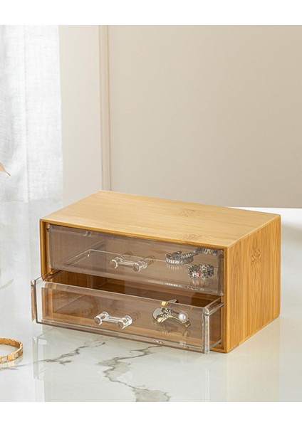 Katelyn Bambu 2 Katlı Organizer Naturel 12x13,5x11cm