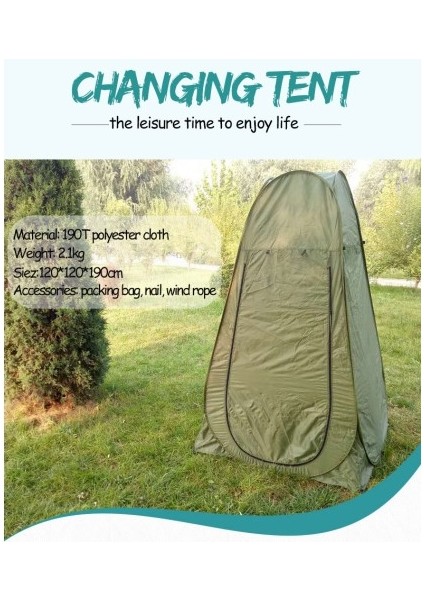 Kamp Alanı Duş Giyinme Wc Çadırı Fotoğrafcı Prova Kabini 190 x 120 x 120