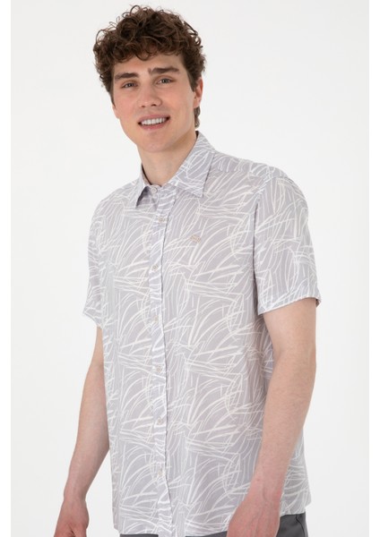 Erkek Açık Gri Gömlek Kısa Kollu 50300434-VR001 modelleri