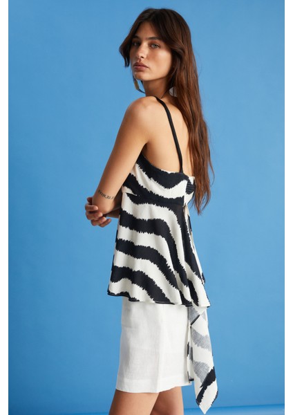 Askılı Zebra Bluz