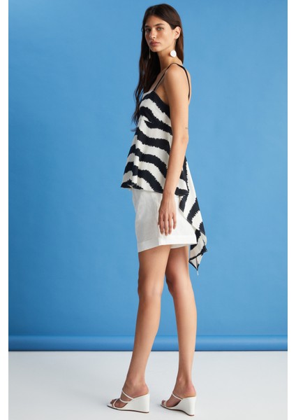 Askılı Zebra Bluz
