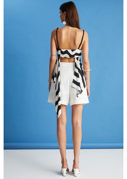 Askılı Zebra Bluz