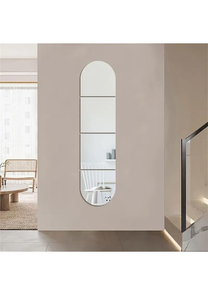 Oval Kenar Pleksi Kare Ayna 30 x 120 cm - Silver fırsatları