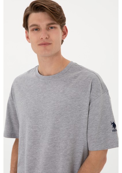 Erkek Gri Melanj Tişört Basic 50305988-VR086 modelleri