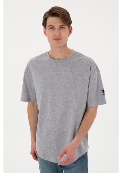 Erkek Gri Melanj Tişört Basic 50305988-VR086 fırsatları