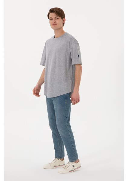 Erkek Gri Melanj Tişört Basic 50305988-VR086 indirimleri