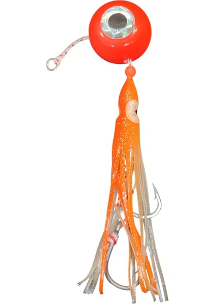 S.F. Melek Gözü Jig 150g Kırmızı Uv - 0/3 No Paslanmaz Iğne - Uv Glow Saçak