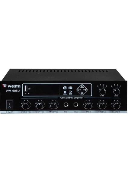 Westa WM-605U 2 Bölgeli 2 Mik. Girişli 100 Watt Trafolu Anfi (4172)