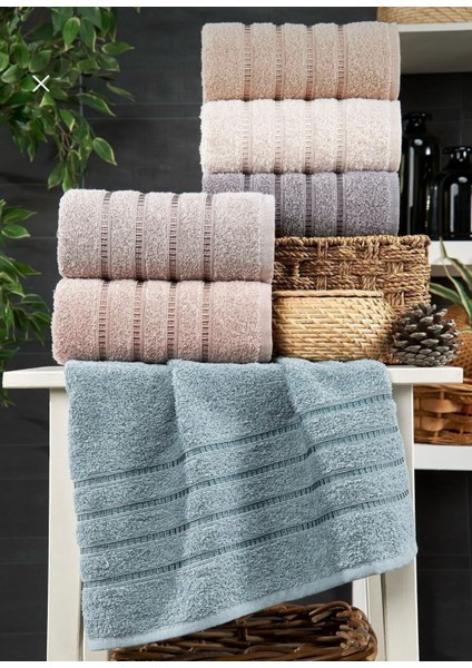 6lı El Havlu Seti 50X85 You (A.kahve-Bej-Mor-Lila-Pudra-Mint Yeşili)