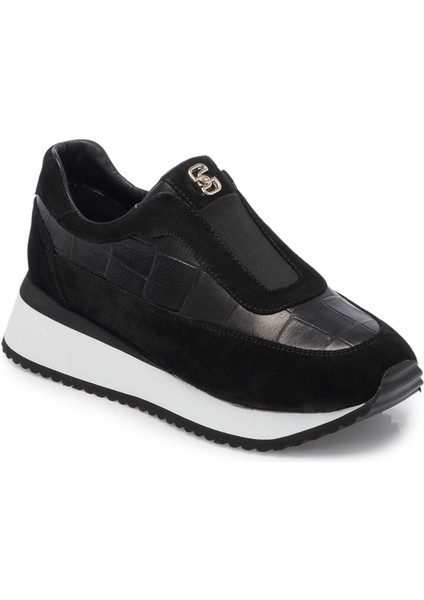 Siyah Hakiki Deri Kadın Sneaker - K25I1AY68044-A23