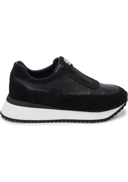 Siyah Hakiki Deri Kadın Sneaker - K25I1AY68044-A23