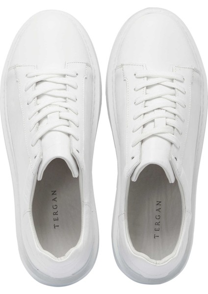 Beyaz Hakiki Deri Erkek Sneaker - E25I1AY57300-A26