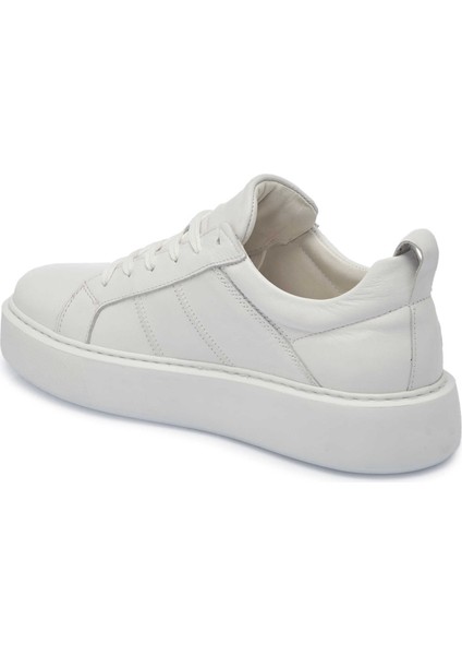 Beyaz Hakiki Deri Erkek Sneaker - E25I1AY57299-A26